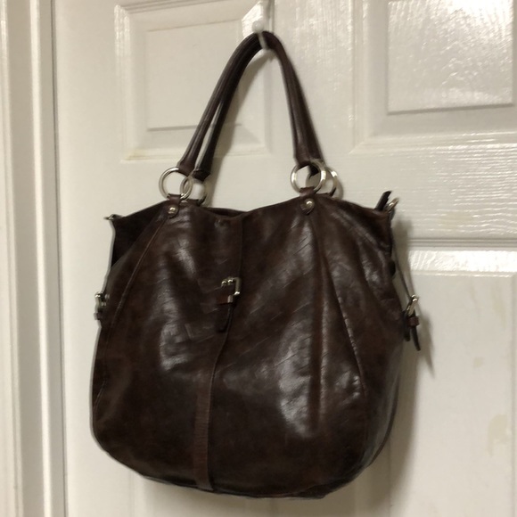 Asia Bellucci Brown Leather Hobo Satchel LRG - Picture 3 of 7